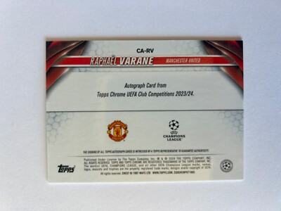 2023-24 Topps Chrome Raphael Varane Green Refractor 2023-24 Topps Chrome Raphael Varane Green Refractor