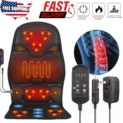 7 Vibration Motor Back Neck Massager Massage Seat Chair Cushion Electric Shiatsu