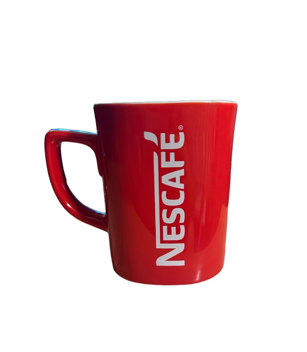 Nescafe Classic Logo Coffee Cup Red White Square Ceramic Mug