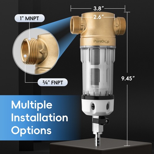 PureDrop PDR-100WSP Spin Down Sediment Filter, Whole House Sediment Water Filter - 第 4/7 張圖片