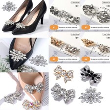 1Pc Diamante Rhinestone Shoe Clips Charms Buckle Removable Crystal Shoe Decal  