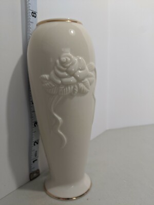新品未使用　24-25 Whiteblossome Turning 160 Vintage Lenox Rose Blossom Vase trimmed with 24k Gold | eBay