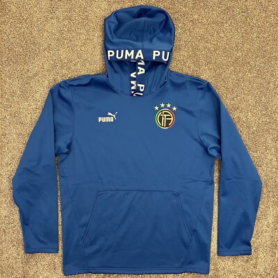 Puma Italy Soccer Core Fleece Hoodie Soccer Blue Mens Size M