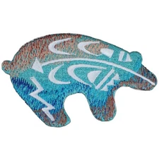 Southwest Bear Applique Patch - Embroidered Animal Badge 3" (Iron or Sew On)