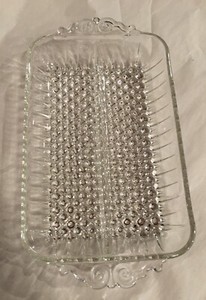 Vintage Clear Glass Rectangle Divided Relish Candy Dish W/Handles ...