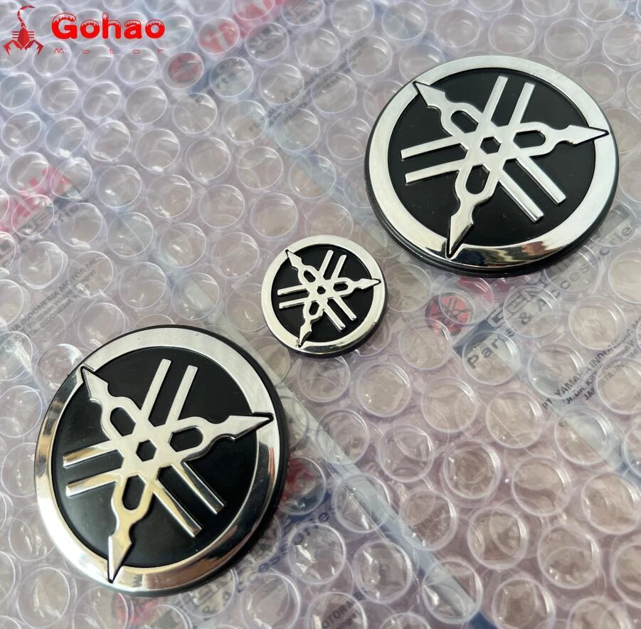 3шт Серебряный 3D камертон значки эмблемы для YZF R1 R3 R6 Tmax Smax Nmax Xma - Изображение 2 из 4