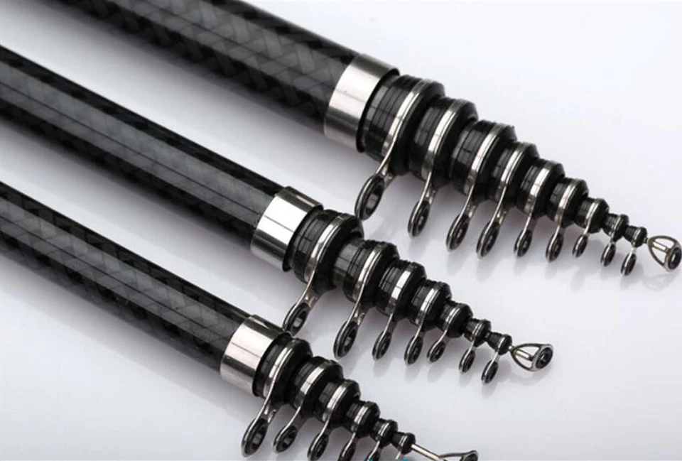 Varas de pesca telescópicas de alta fibra de carbono 3,6M-7,2M varas giratórias marinhas - Imagem 4 de 4