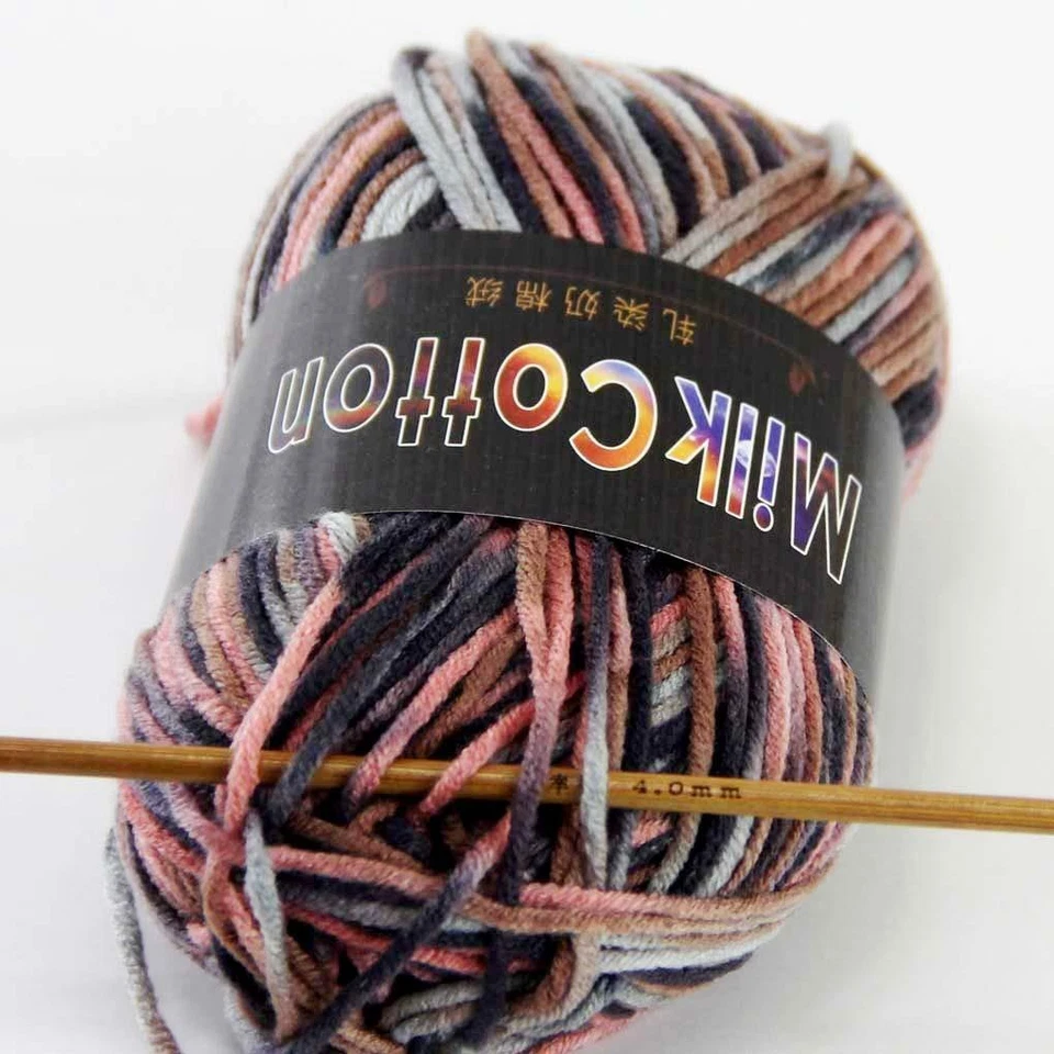 AIPYARN 2Ballsx50gr Cotton DK Baby Crochet Yarn Hand-dyed Wool Socks Knitting 23 - Image 3 of 4