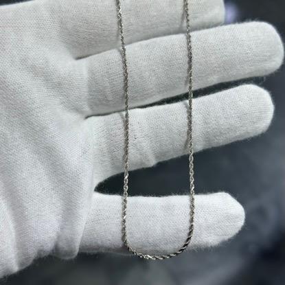 14k White Gold Diamond Cut 18" Length Italian Rope Chain Lobster Lock 3.9 Grams - Picture 11 of 11