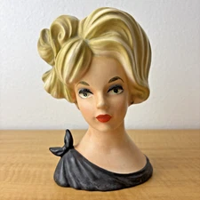 Lady Head Vase Napco C7294 Blonde Vintage