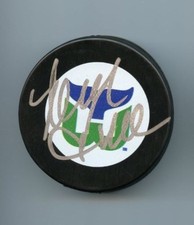 MARK HOWE SIGNED HARTFORD WHALERS HOCKEY PUCK w/ COA