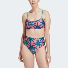 Adidas FARM Rio BIKINI Large NWT HR4472 Pink/Blue/Green Tropical Palm Tree