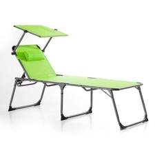 Aluminium Gartenliege Sonnenliege XXL inkl. Kissen Apfelgrün 48 cm Höhe