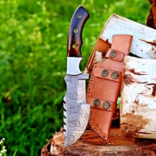 Custom HandMade Damascus Hunting Tracker Knife / Hand Forged Damascus Steel 2867