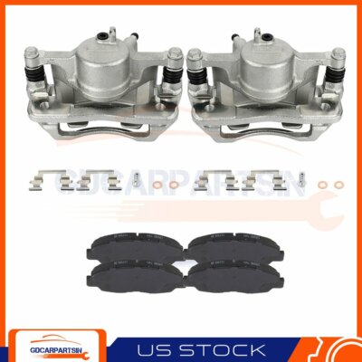 2X Brake Front Calipers and 4x Ceramic Pads For 2010-2014 Honda Insight