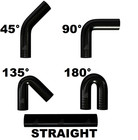 Black 45 90 135 180 Straight Silicone Hose Heater Coolant Boost Pipe Joiner