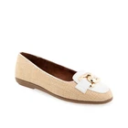 Women's Bell Almond Toe Ballet Flats Natural/White Raffia