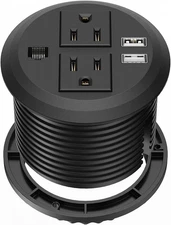 Desktop Power Grommet 3 Inch, Desk Power Outlet Socket Recessed Power Strip with