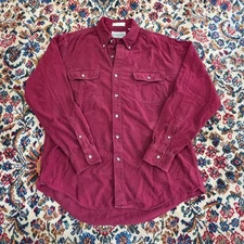 Vintage Chamois Flannel Mens Large Burgundy Britches Great Outdoors