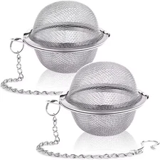 2PCS Stainless Steel Mesh Tea Infuser, 2.1 Inch Tea Ball, Strainer Tea Diffuser,