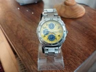 Seiko Mens Vintage Chronograph Blue & Yellow Dial Quartz Watch V657-9010