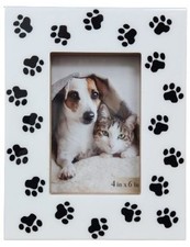 Pet Lover s Picture Frame 4x6 Display with Black Paw Prints