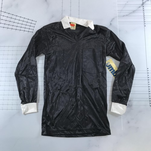 Vintage Umbro Polo Shirt Mens XS Black Long Sleeve Referee Soccer USA Jersey