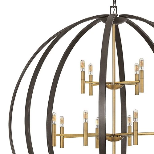Hinkley Euclid 52"W Spanish Bronze 16-Light Foyer Chandelier - Picture 5 of 7