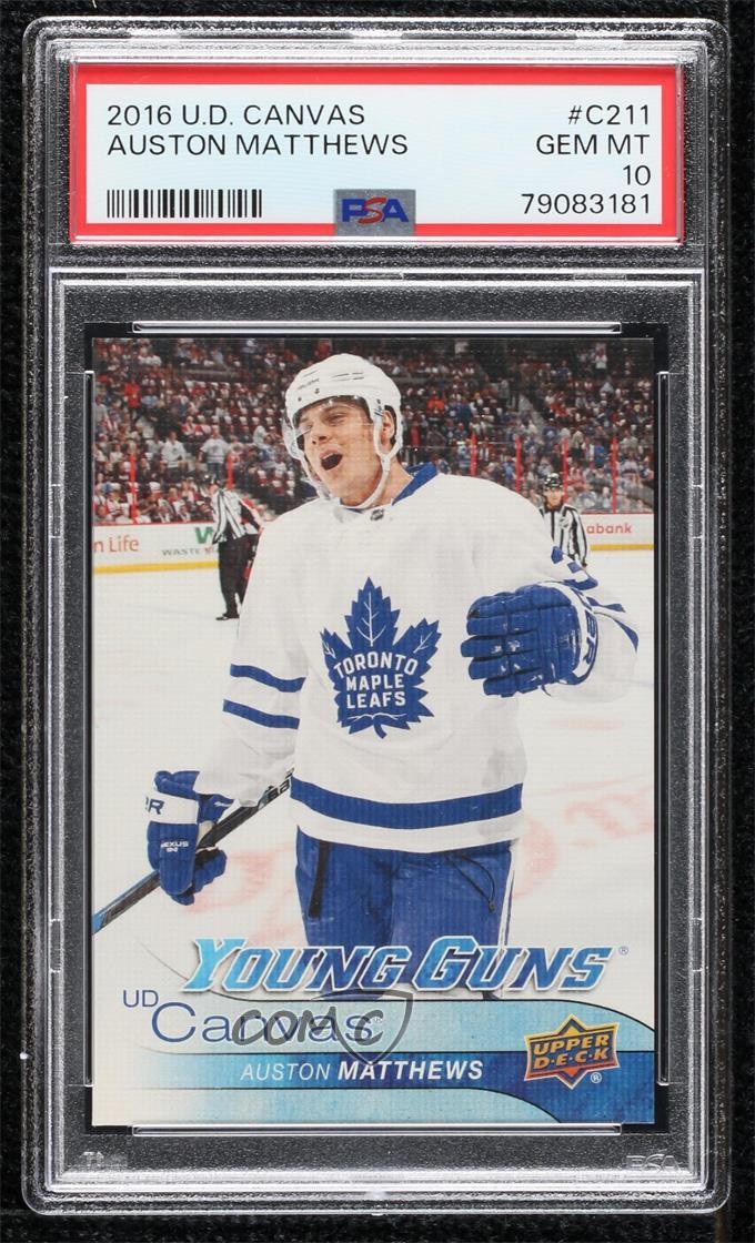 2016-17 Upper Deck UD Canvas Young Guns Auston Matthews #C211 PSA 10 GEM MT k1r