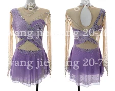 New  Ice Figure Skating Dress Figure Skating Dress For Competition purple dyeing