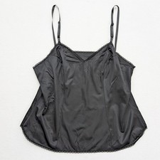 Vanity Fair Women's Camisole Slip Top Size 40 Black Nylon Tank