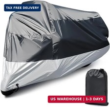 Motorcycle Cover Waterproof Outdoor - PSLER Universal Rainproof Snowproof Motorc