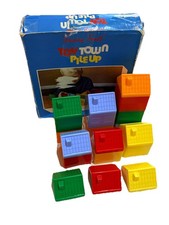 Vintage 1970s Sunny Smile TOY TOWN PILE UP Building Set Boxed Made in England