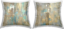 Rustic Gold Abstract Throw Pillows by Justin Turner, Set of 2