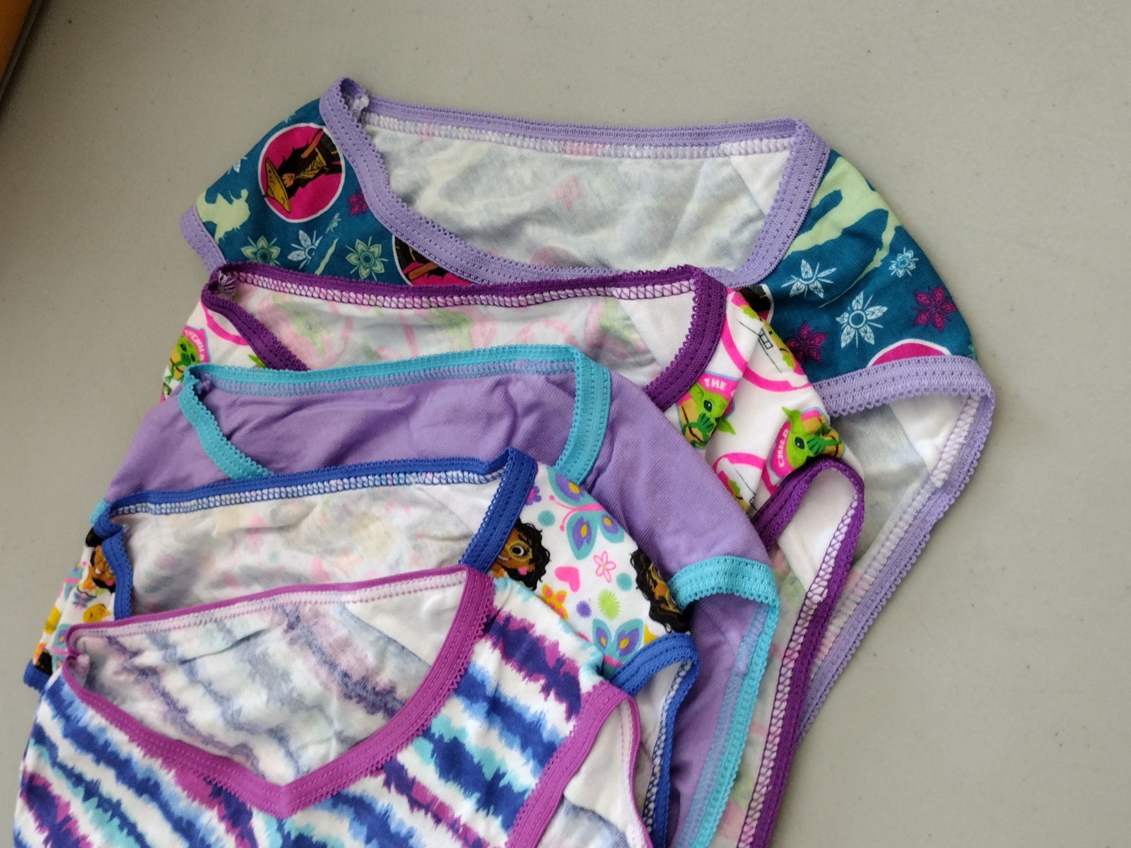 Disney + Wonder Nation Girls 100percent Cotton Panty Briefs Multicolor 5-Pack Size 8 image 8