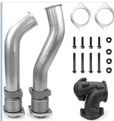 FEXON Turbo Diesel Exhaust Manifold Bellowed Up Pipes Kit Compatible with Ford 1