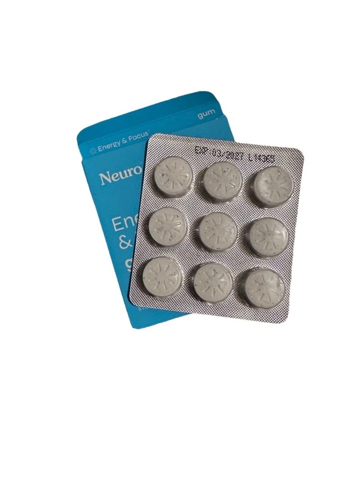 Neuro Gum L-theanine B-12 Nootropics Caffeine 2pk 18 pcs Boost Energy & Focus - Image 2 of 2