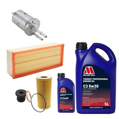 OIL AIR FUEL FILTER SERVICE KIT 6L MILLERS OIL FOR VW SCIROCCO GT 2.0 MK3 08-17