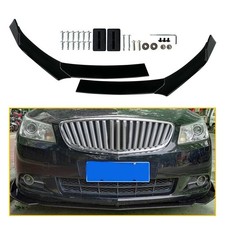 For Universal Car Front Bumper Lip Spoiler Splitter Body Kit Glossy Black 4PCS