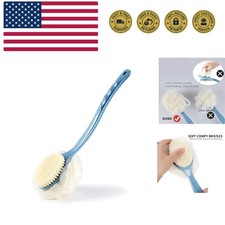 Ergonomic Back Scrubber with Loofah  Bristles - Boost Circulation  Cleanse