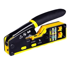 RJ45 Pass Through Crimp Tool Crimper RJ45 Crimping Tool Stripper Cutter All-i...