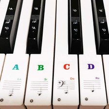 Piano Keyboard Stickers for 88/61/54/49/37 Key, Bold Large Letter Piano Stickers