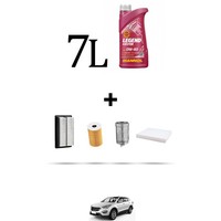 Hoffcar Wartungsset 4 Filter Und 7L ÖL FüR Hyundai Santa FE III 2.0 Crdi 136KW