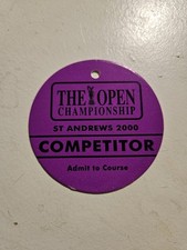 2000 Open Championship at St. Andrews Competitor Badge TIger Woods Wins
