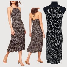 Reformation Black White Floral Midi Dress Size 4