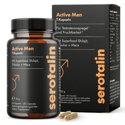 Serotalin  Active Men T-Kapseln | Maca, Shilajit, L-Citrullin, Zink | Vegan