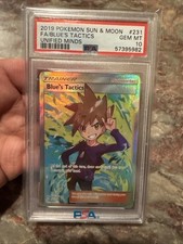 PSA 10 Blue's Tactics - 231/236 - Unified Minds - Pokemon - Read Description on eBay