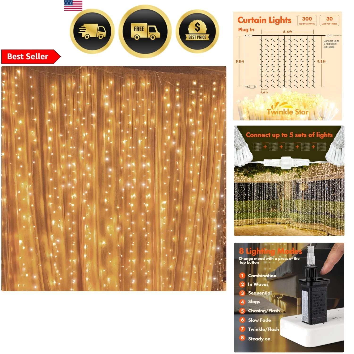 Curtain String Lights - Thumbnail 5