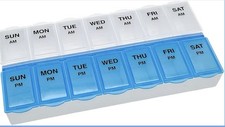 Amazon Basic Care 7-Day AM/PM Pill Organizer, Vitamin Case, And Medicine Box