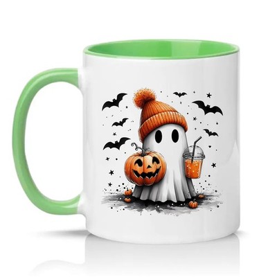 Niedlicher Geist Unisex 11 Unzen Keramiktasse Halloween Herbst Tee Kaffeetasse